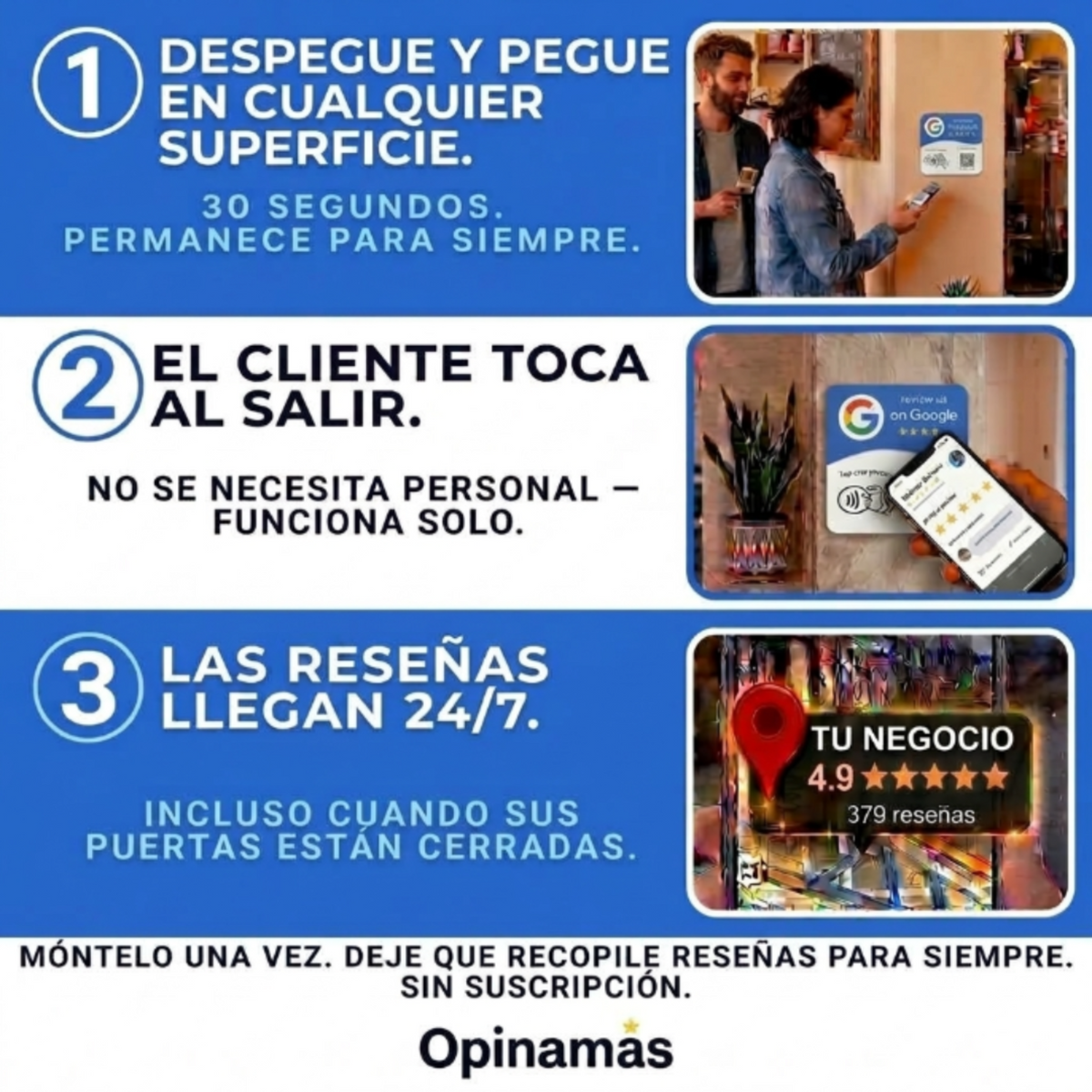 Placa NFC para reseñas de Google